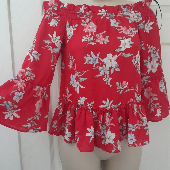 H&M Bell sleeve summer top Size 4 - Picture 3 of 4